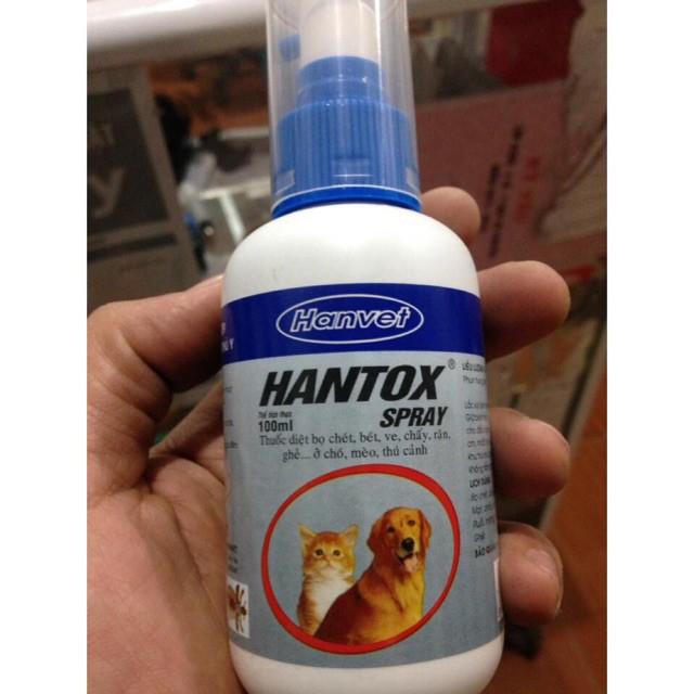 Thuốc Xịt Trị Ve Ghẻ, Bọ Chét Cho Chó Mèo - Hantox 100ml