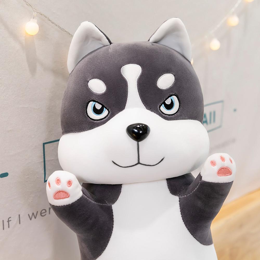 Throw Pillow Cute Cartoon Long Husky Shaped Doll Toy Plush Toy Sleeping Decorative Gift