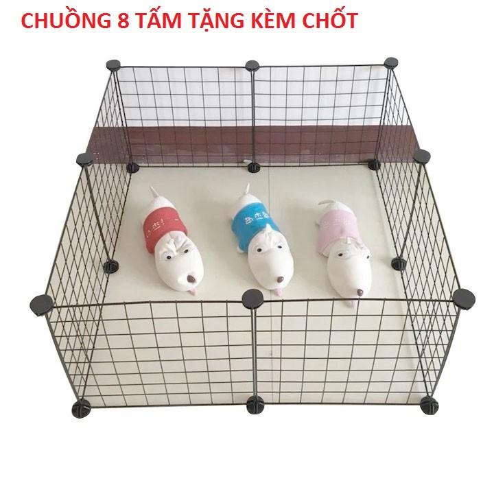 Chuồng Thú Đa Năng Lắp Ghép 8 chiều, Tấm Lưới Thép Lắp Ghép Chuồng Thú 8 Tấm (Tặng 16 Chốt)