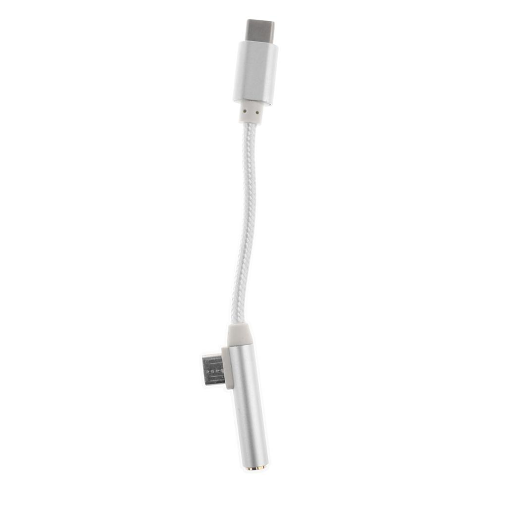2 Pieces 2 in 1 Type C 3.1 Male to 3.5mm Female Stereo Audio Headphone Adapter