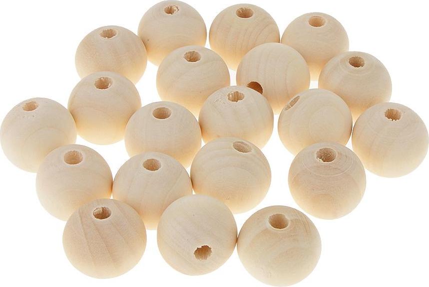 20 Pieces Round Wood Beads Loose Spacer Beads for Jewelry Crafting