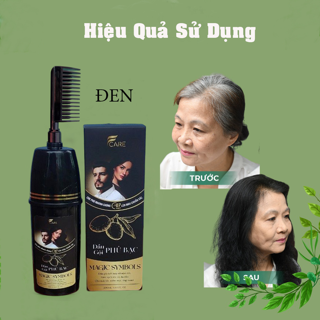 Dầu gội phủ bạc Fcare giúp tóc đen sau 7 phút, chai 200ml