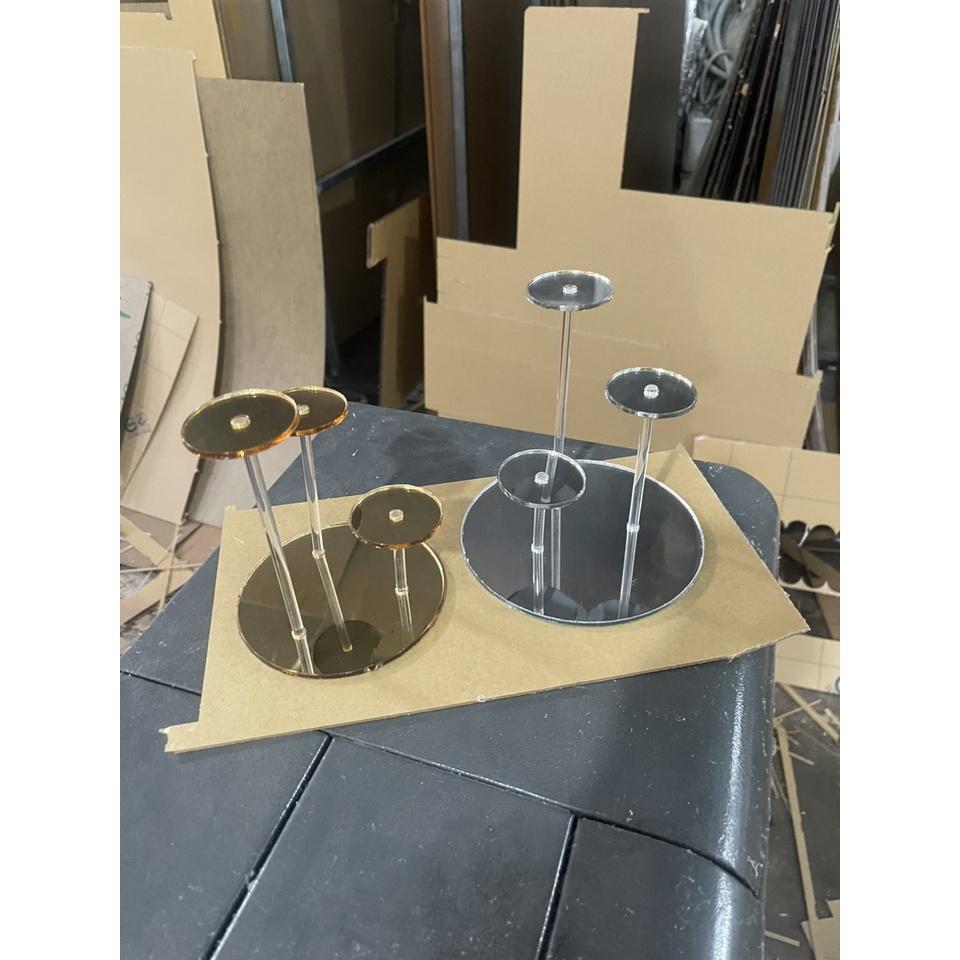 Kệ mica trưng bày nhiều tầng - lắp ghép - Đỏ