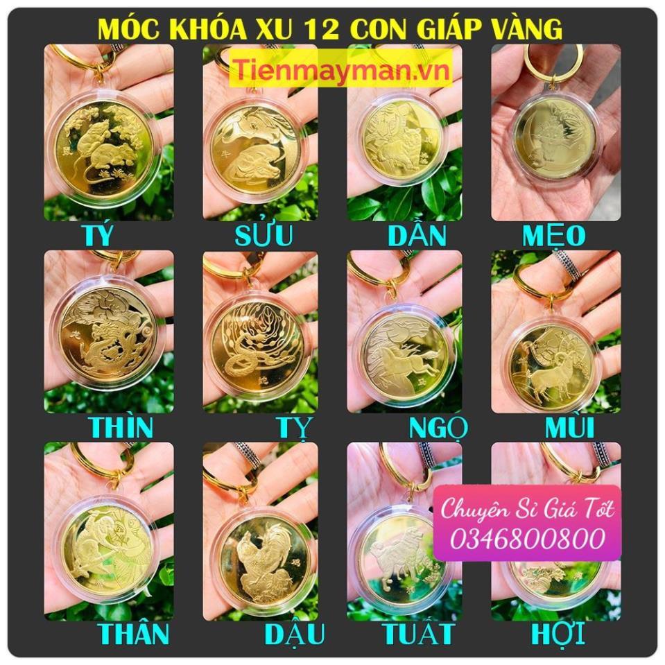 Móc Khóa Xu 12 Con Giáp Phong Thuỷ May Mắn