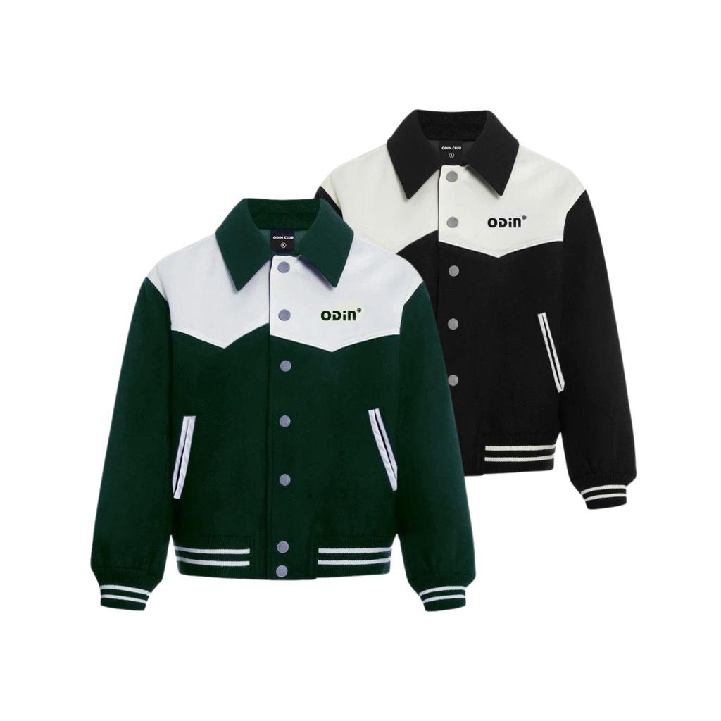 Áo khoác Varsity Jacket ODIN CLUB Mix Box, Áo khoác dạ - phối da ODIN, Local Brand ODIN CLUB