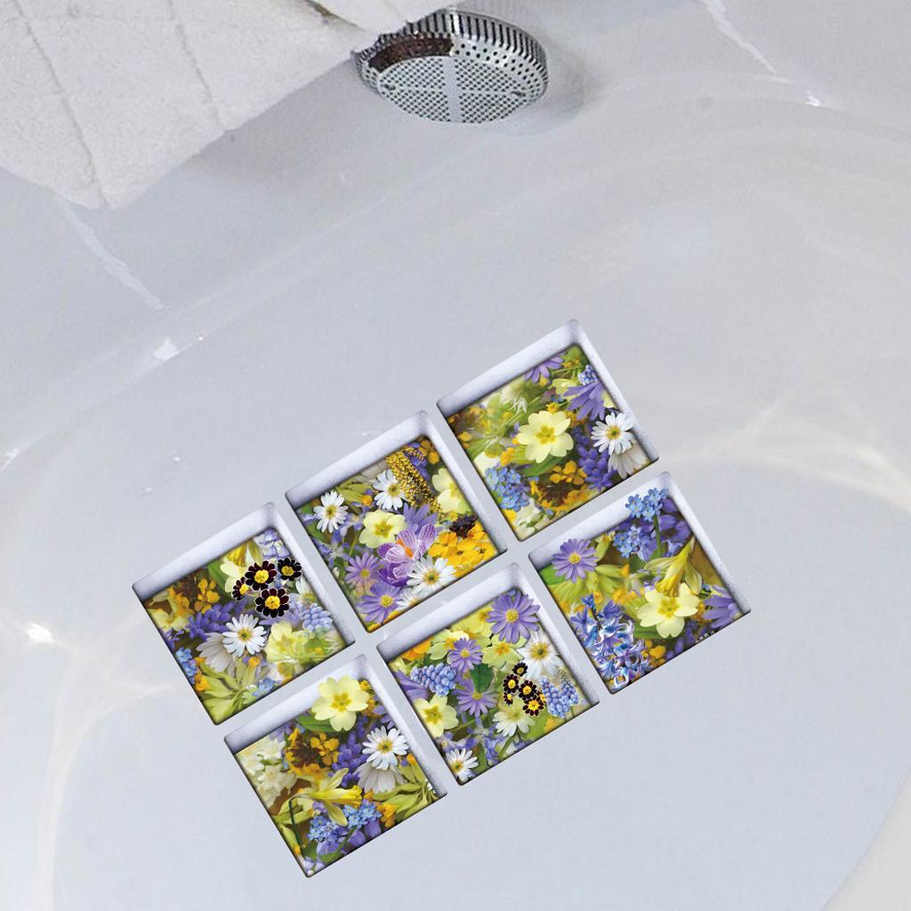 6pcs 3D exquisite Waterproof Bathtub Sticker for bathroom