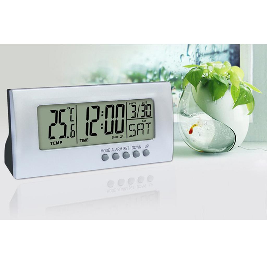 2xMultifunctional LED Digital Alarm Clock Thermometer Thermometer Temp