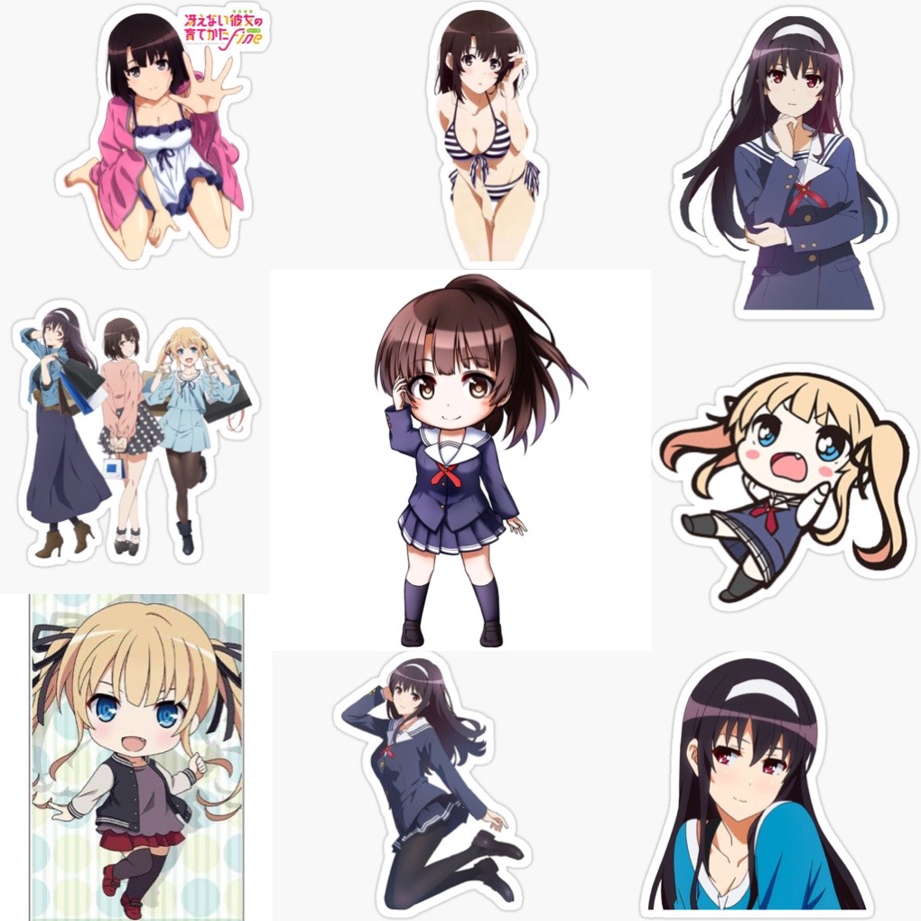 Sticker Saenai Heroine no Sodatekata 30-60 ảnh ép lụa khác nhau / hình dán Saenai Heroine no Sodatekata