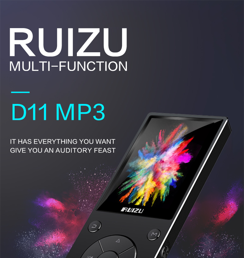 Máy Nghe Nhạc MP3 Bluetooth Ruizu D11 Bộ Nhớ Trong 8GB Cao Cấp AZONE - Hàng Chính Hãng