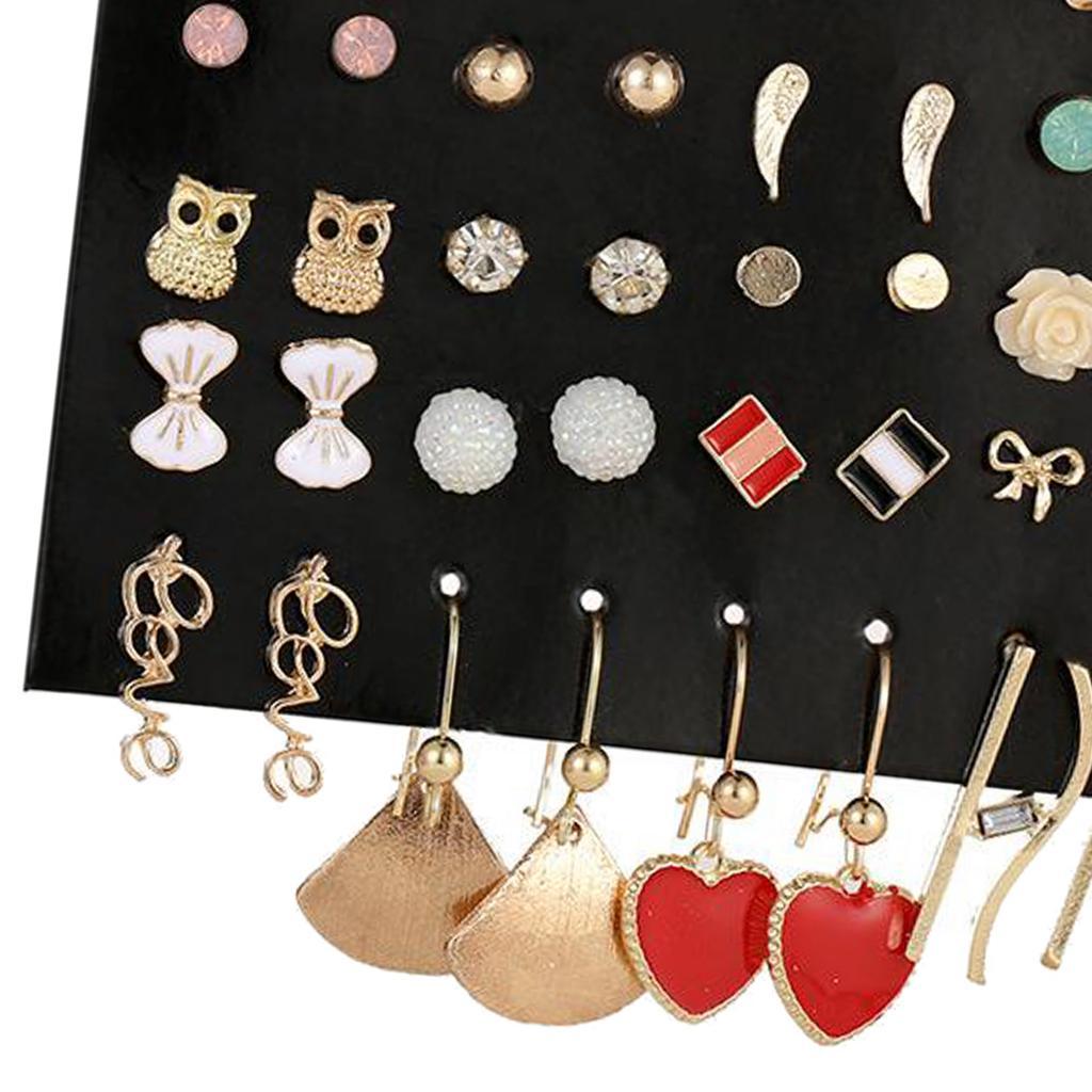 20 Pairs Earrings Stud Rhinestone Ear Drop Earrings Flower Earrings Stud