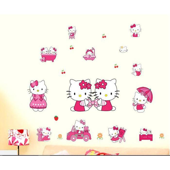 Decal dán tường kitty và các bạn