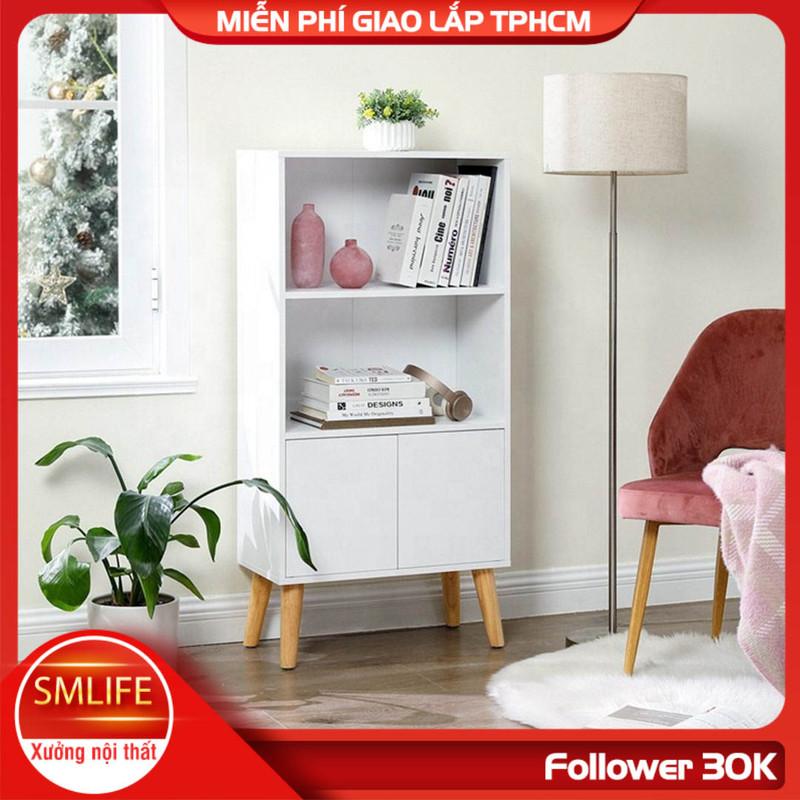 Kệ sách, kệ trang trí gỗ hiện đại SMLIFE Bulla | Gỗ MDF dày 17mm chống ẩm | D60xR30xC120cm