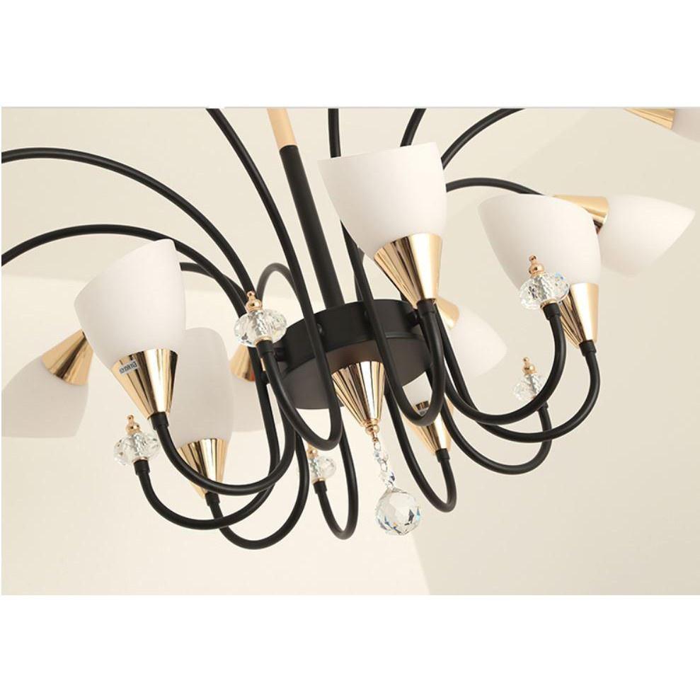 Đèn chùm vintage hiện đại cao cấp 12 , 15 tay kèm bóng led chuyên dụng