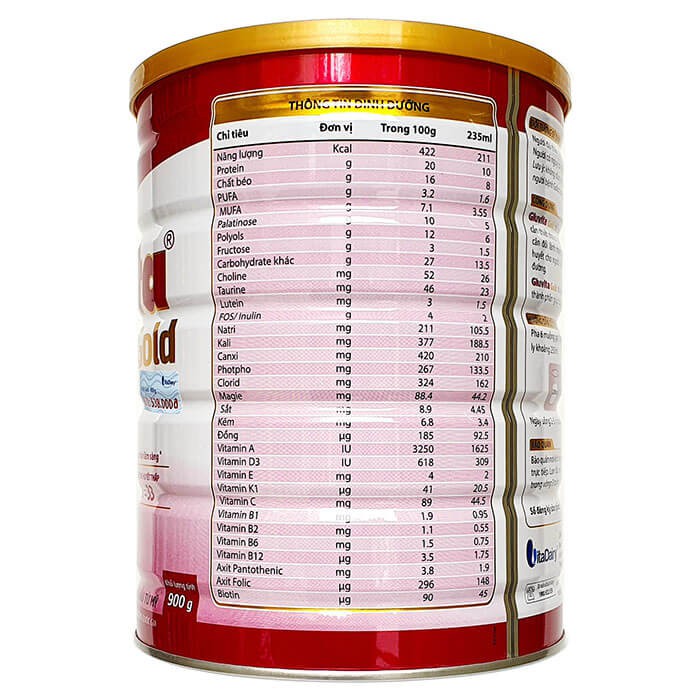 Sữa Bột Dinh Dưỡng Gluvita Gold 900g