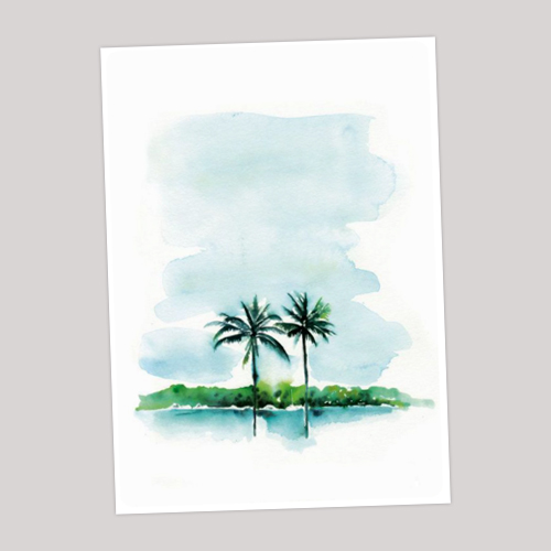 Giấy vẽ màu nước postcard (8 x 13) cm  40 tờ giấy dày 280gsm lên màu đẹp không cong, giấy màu trắng kem/ Green Art