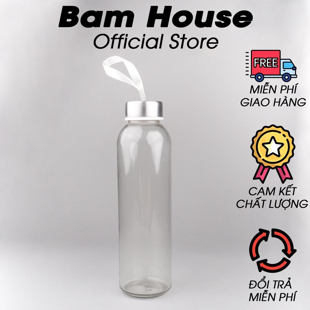 Bình thủy tinh đựng nước Bam House dung tích 500ml có dây treo cao cấp BNTT01 – Gia dụng bếp