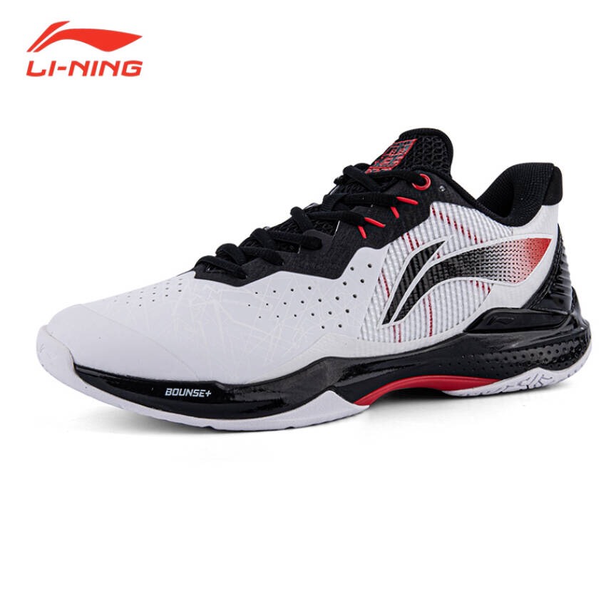 Giày thi đấu chuyên nghiệp cầu lông Lining nam Thunder AYAR037-1 mẫu mới màu đen trắng- tặng tất thể thao bendu