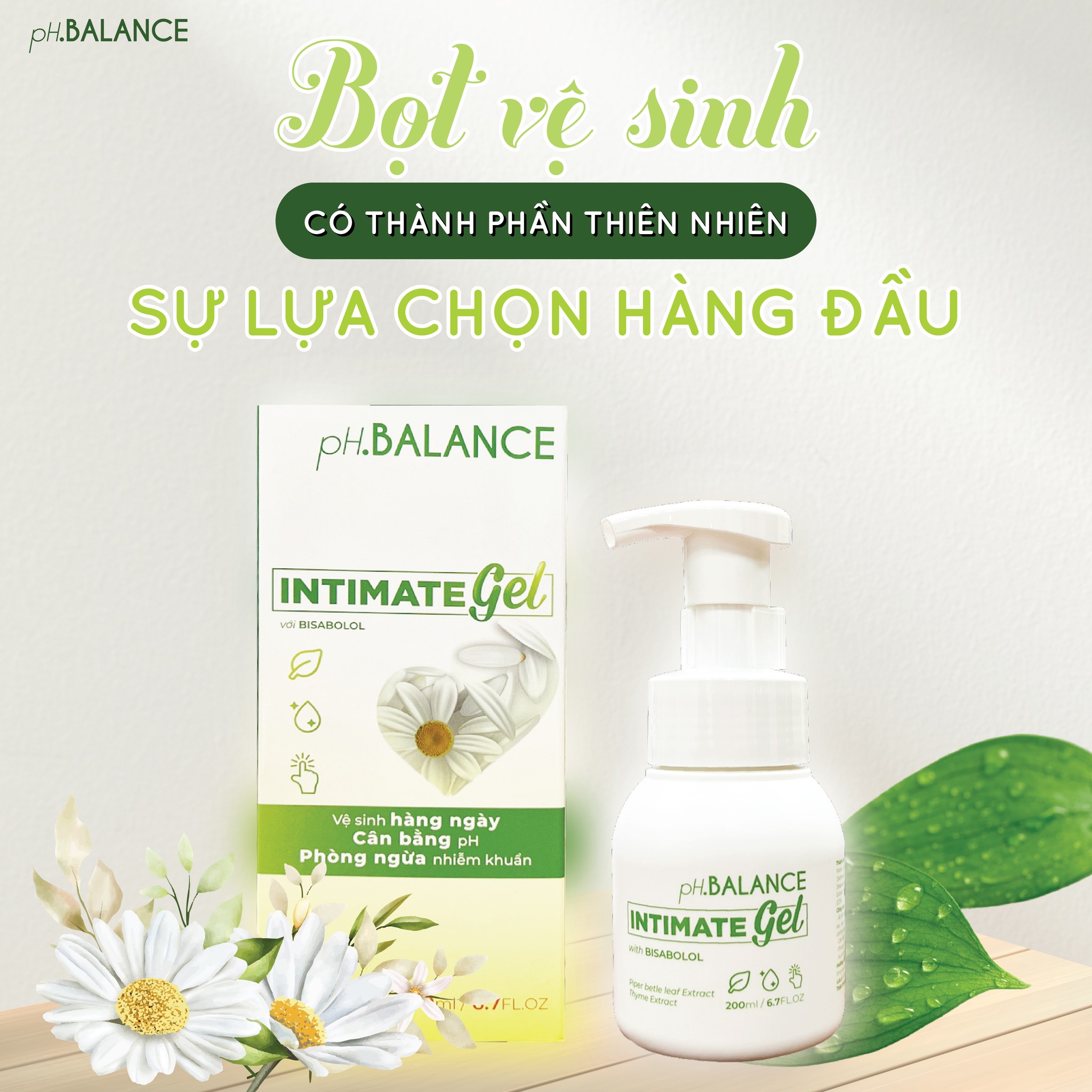 Dung dịch vệ sinh pH Balance intimate gel sạch bên ngoài - dịu dàng bên trong 200ml