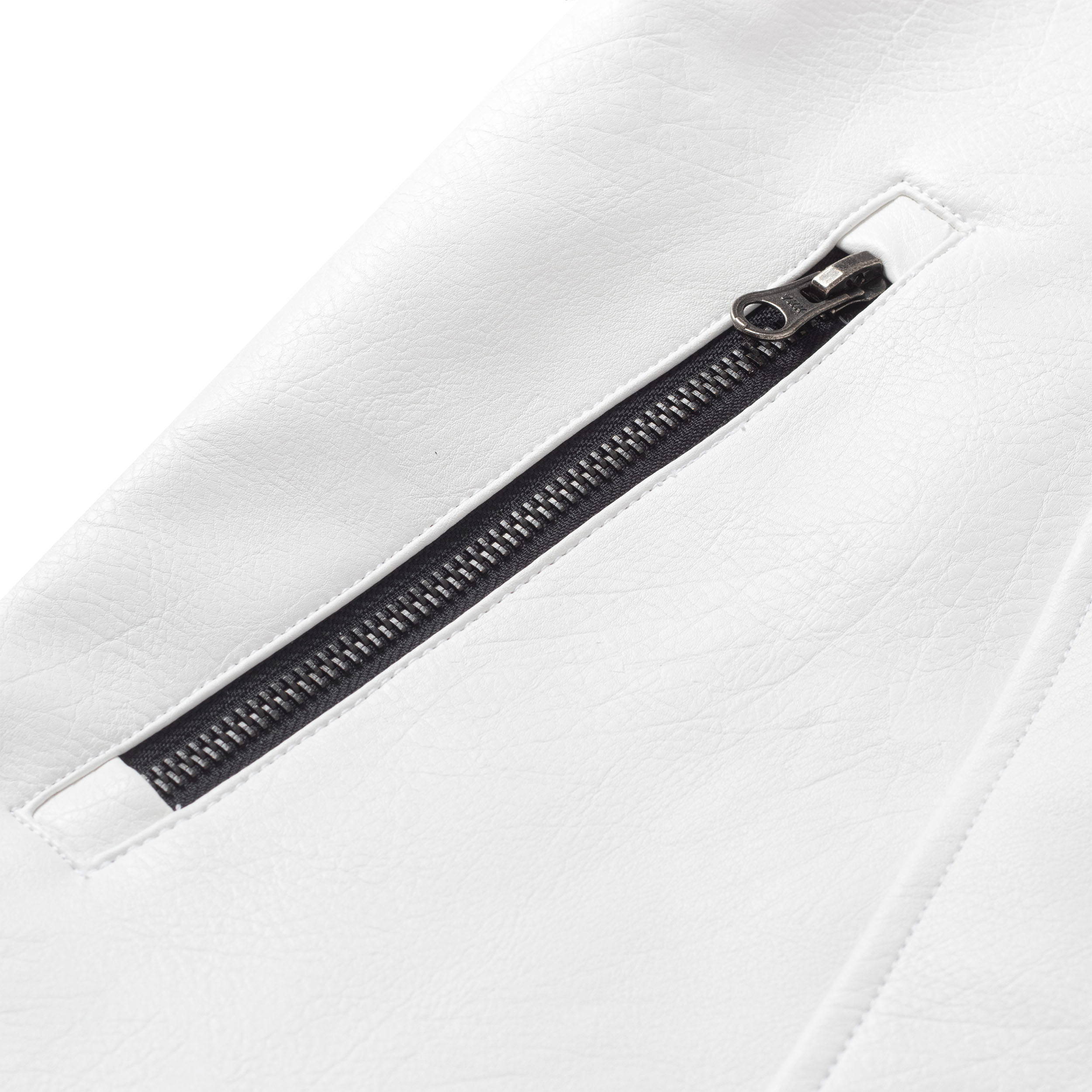 Áo Khoác DirtyCoins Leather Biker Jacket - White