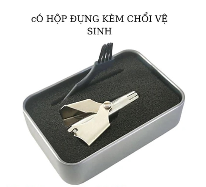 Dụng cụ cắt tỉa lông mũi bằng thép không gỉ ( kèm hộp đựng)