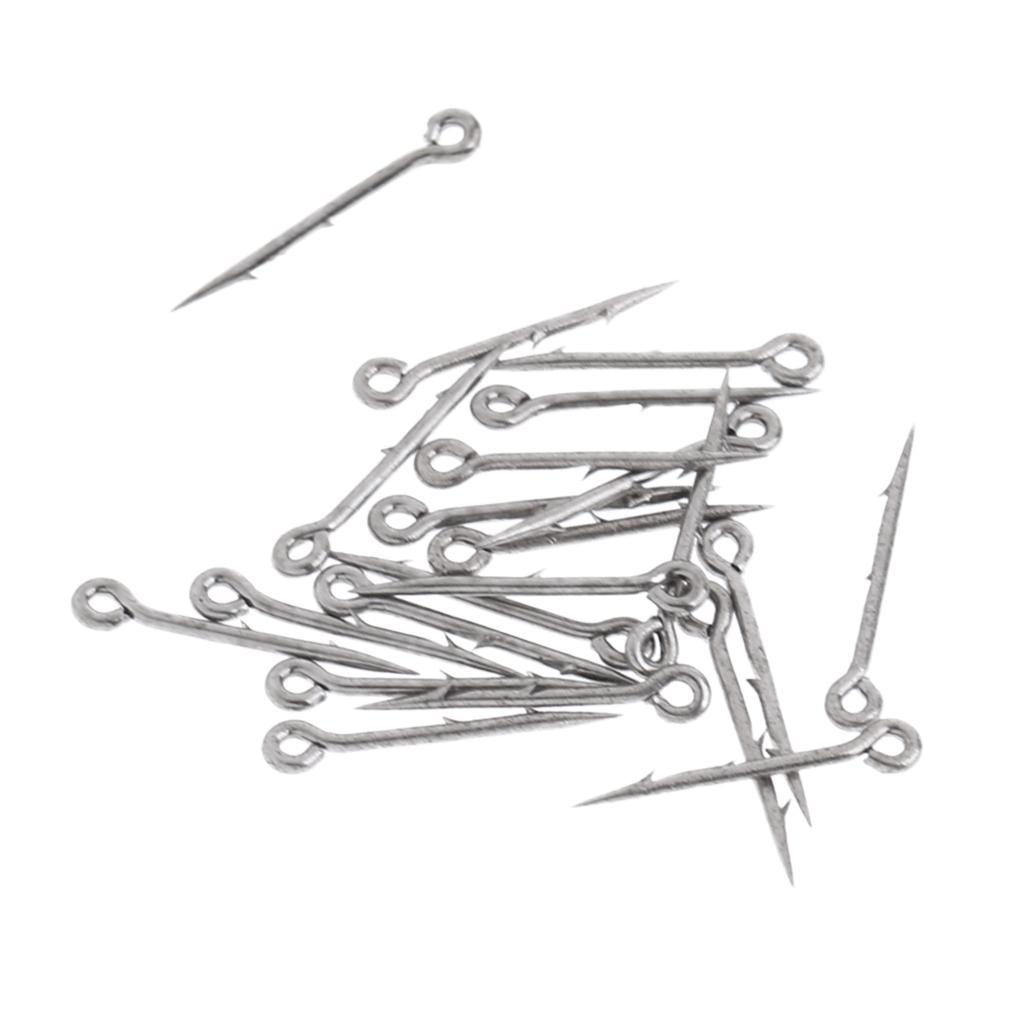 40 Pcs Sea Fishing Hooks Barbed Worm Hooks Straight Fishhook Tackle, M L