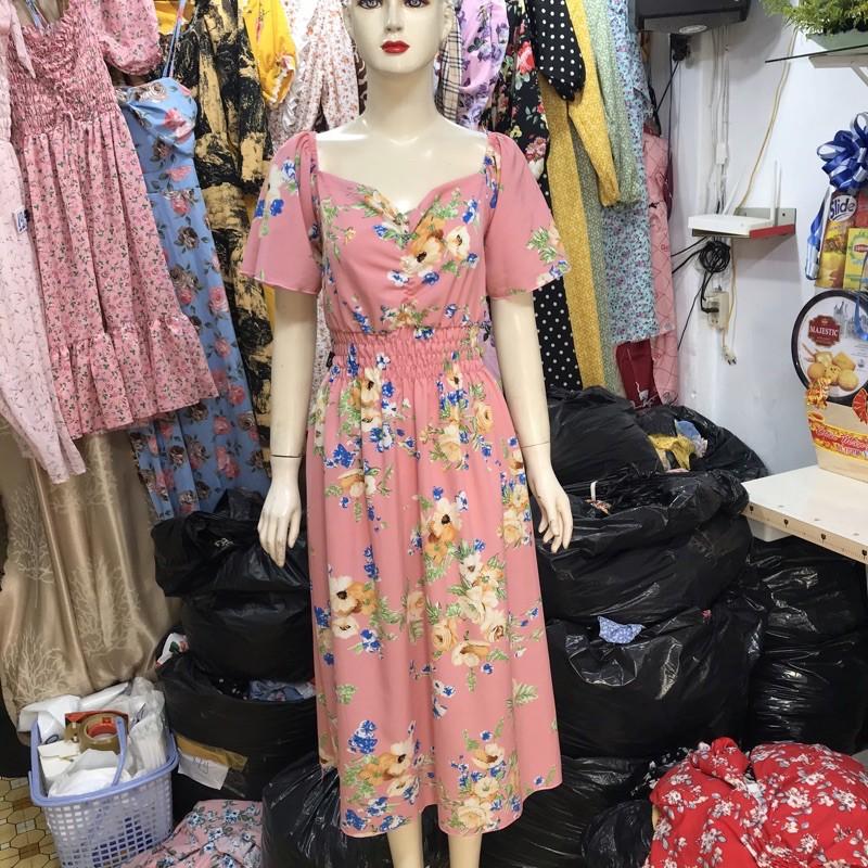 Váy thiết kế maxi lụa mát mềm mượt không nhăn không rút freesize từ 40kg tới 60kg - Xưởng may maxi Ái Nhi