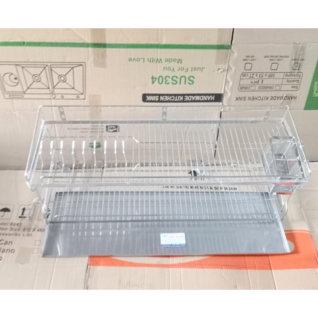 KỆ CHÉN TREO 2 TẦNG INOX ĐẶC 304