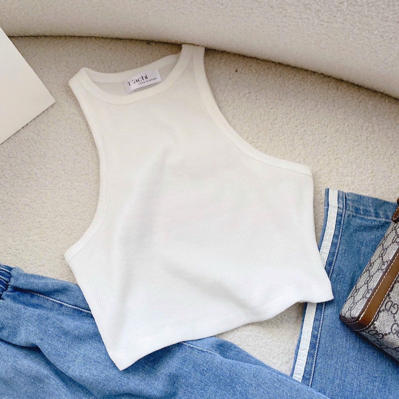SET QUẦN JEANS ỐNG RỘNG LƯNG THUN CAO DÀI DENIM + ÁO THUN 3 LỖ TRẮNG TRƠN CƠ BẢN BASIC DẠO PHỐ ĐI CHƠI ĐI BIỂN ĐI TIỆC