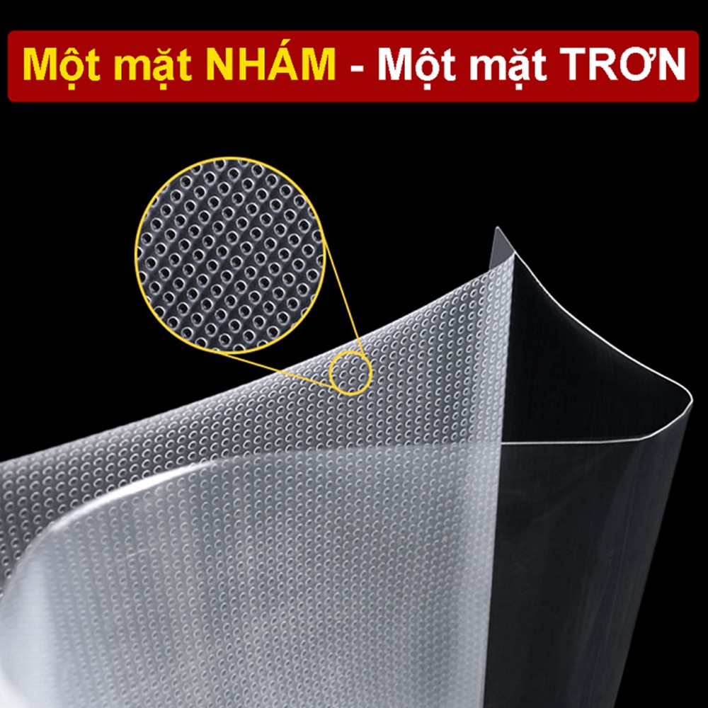 Túi hút chân không thực phẩm bộ 100 túi hút chân không 1 mặt nhám túi nhám hút chân không