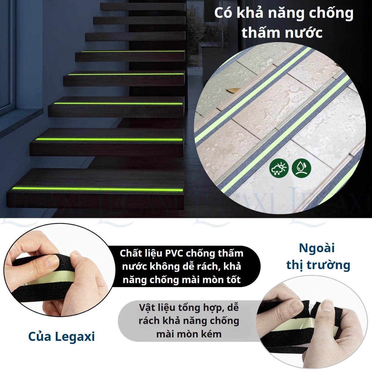 Băng Keo Nhám Dạ Quang Chống Trượt Cầu Thang Bật Thèm Bật Tam Cấp 5cmx5Mét TránhTé Ngã Cho Người Lớn