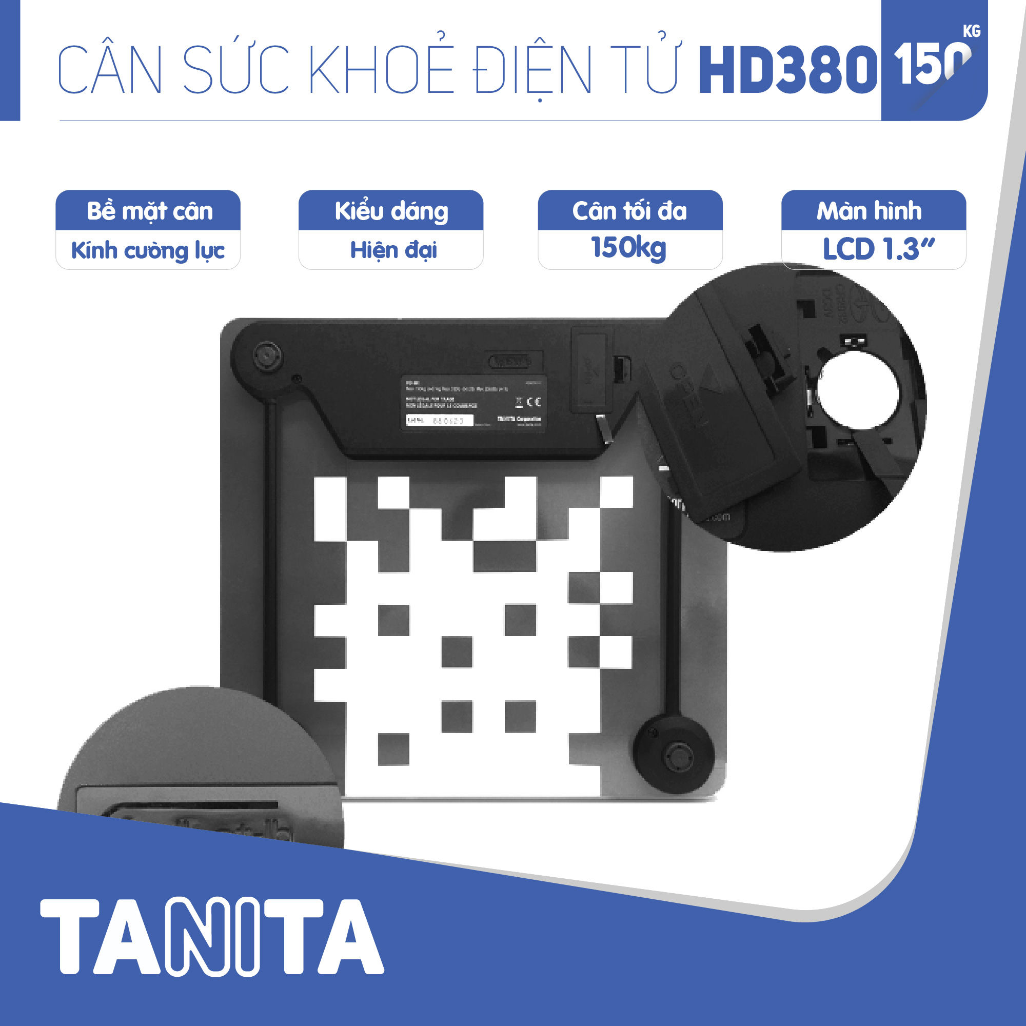 Cân sức khoẻ điện tử Tanita HD380 Nhật Bản, Cân tanita, chính hãng nhật bản,cân điện tử,cân chính hãng,cân nhật bản,cân sức khoẻ y tế,cân sức khoẻ gia đình,cân sức khoẻ cao cấp,cân 120kg,cân 130kg,cân 150kg,Cân sức khoẻ mini