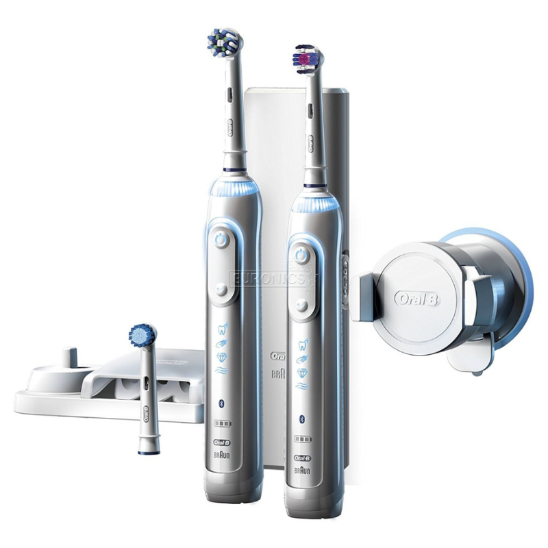 Set 2 Bàn Chải Điện Oral-B Genius 8900, Công Nghệ 3D, Loại Bỏ 99% Vi Khuẩn, Mảng Bám, Ngừa Sâu Răng, Nhập Đức