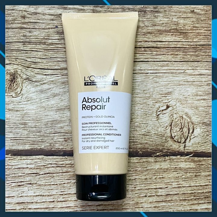 DẦU XẢ L'OREAL SERIE EXPERT ABSOLUT REPAIR CONDITIONER GOLD QUINOA 2021 PHỤC HỒI TÓC HƯ TỔN 200ML