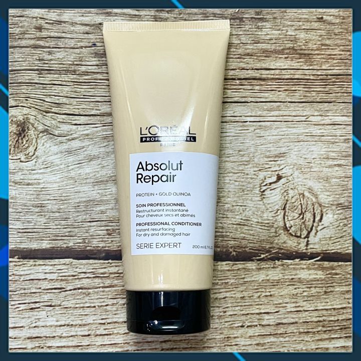 DẦU XẢ L'OREAL SERIE EXPERT ABSOLUT REPAIR CONDITIONER GOLD QUINOA PHỤC HỒI TÓC HƯ TỔN 200ML (TUÝP)