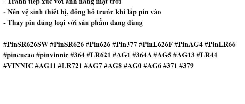 Vỉ 10 Pin cúc áo VINNIC AG12 / LR43 / SR43SW / LR1143 / 186 /386 dùng cho đồng hồ đeo tay thiết bị điện tử