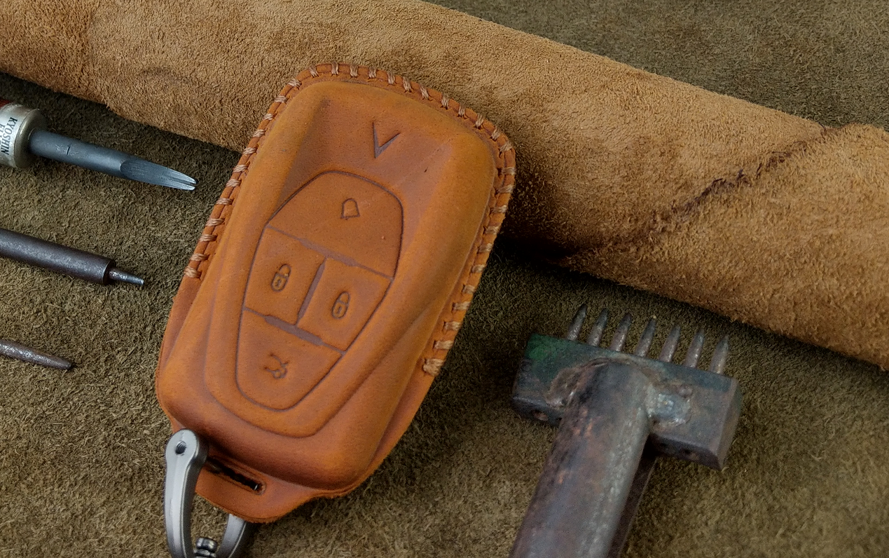 Bao Da Chìa Khóa cho Ô Tô Handmade Vinfast VF e34 / VF8 / VF9 Da Bò Thật