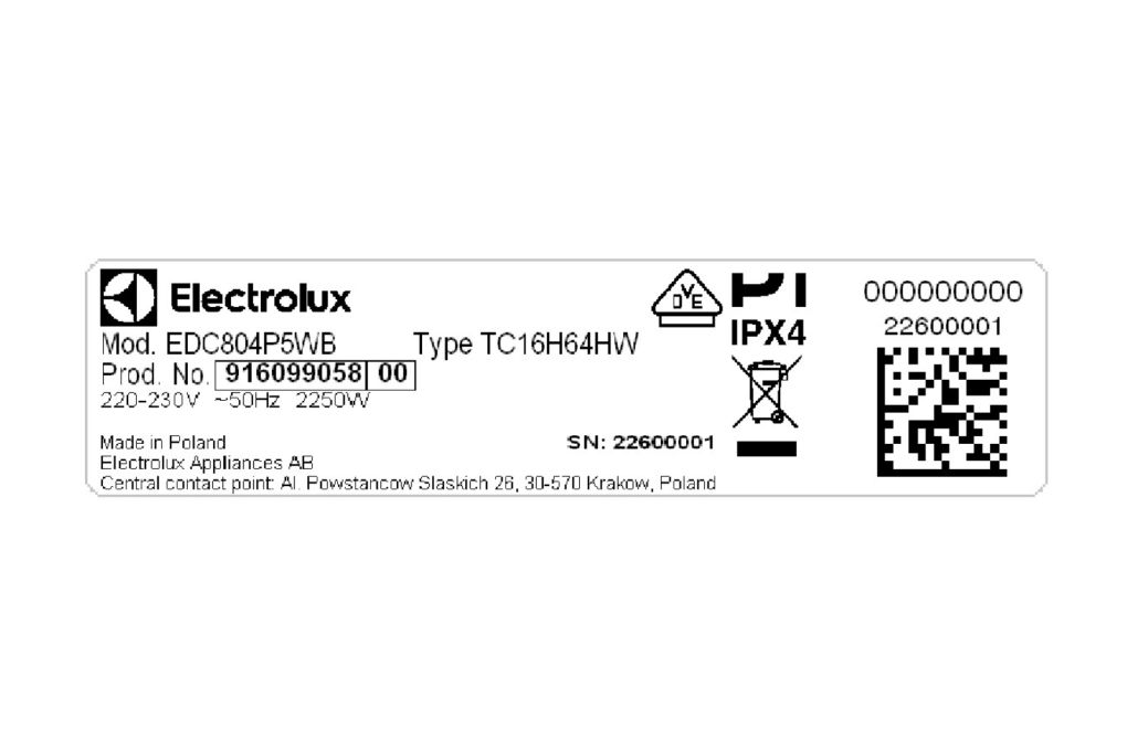 [MIỄN PHÍ GIAO LẮP]Máy sấy ngưng tụ Electrolux 8 kg EDC804P5WB-Hàng chính hãng