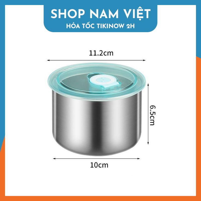 Hộp Inox 304 Trữ Đồ Tủ Lạnh Có Nắp Đậy