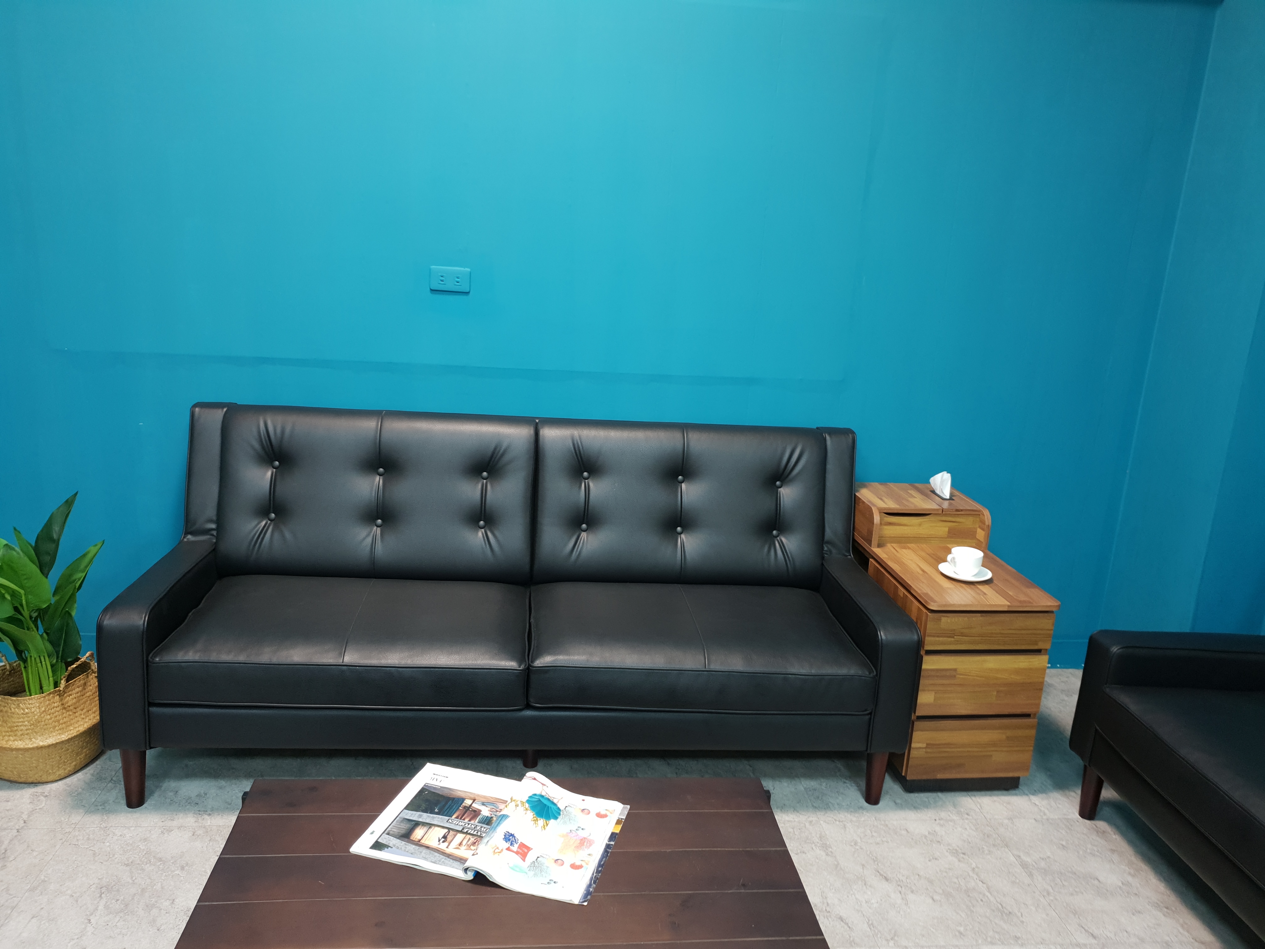 Sofa băng Juno sofa màu nâu, đen 200 x 80 x 90 cm