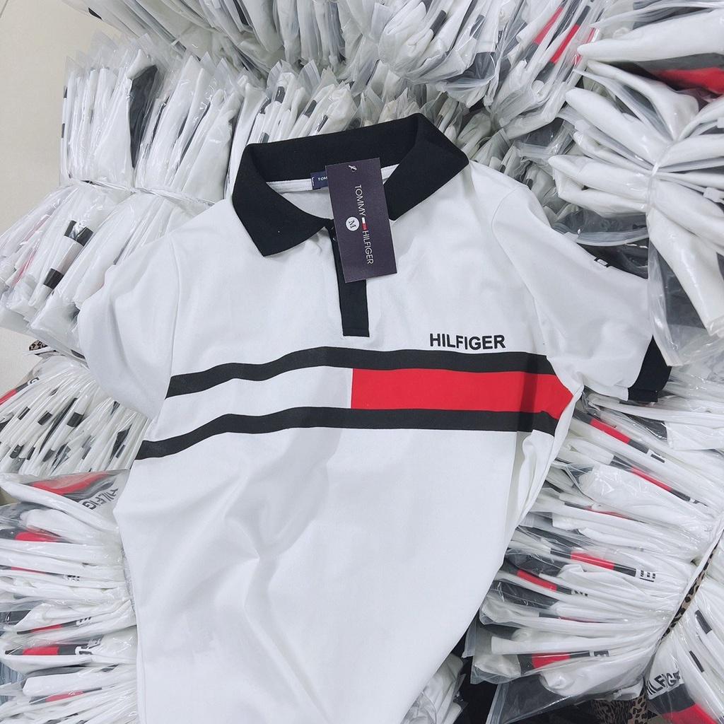 ÁO POLO NỮ TRẮNG HILFIGER CỔ ĐEN