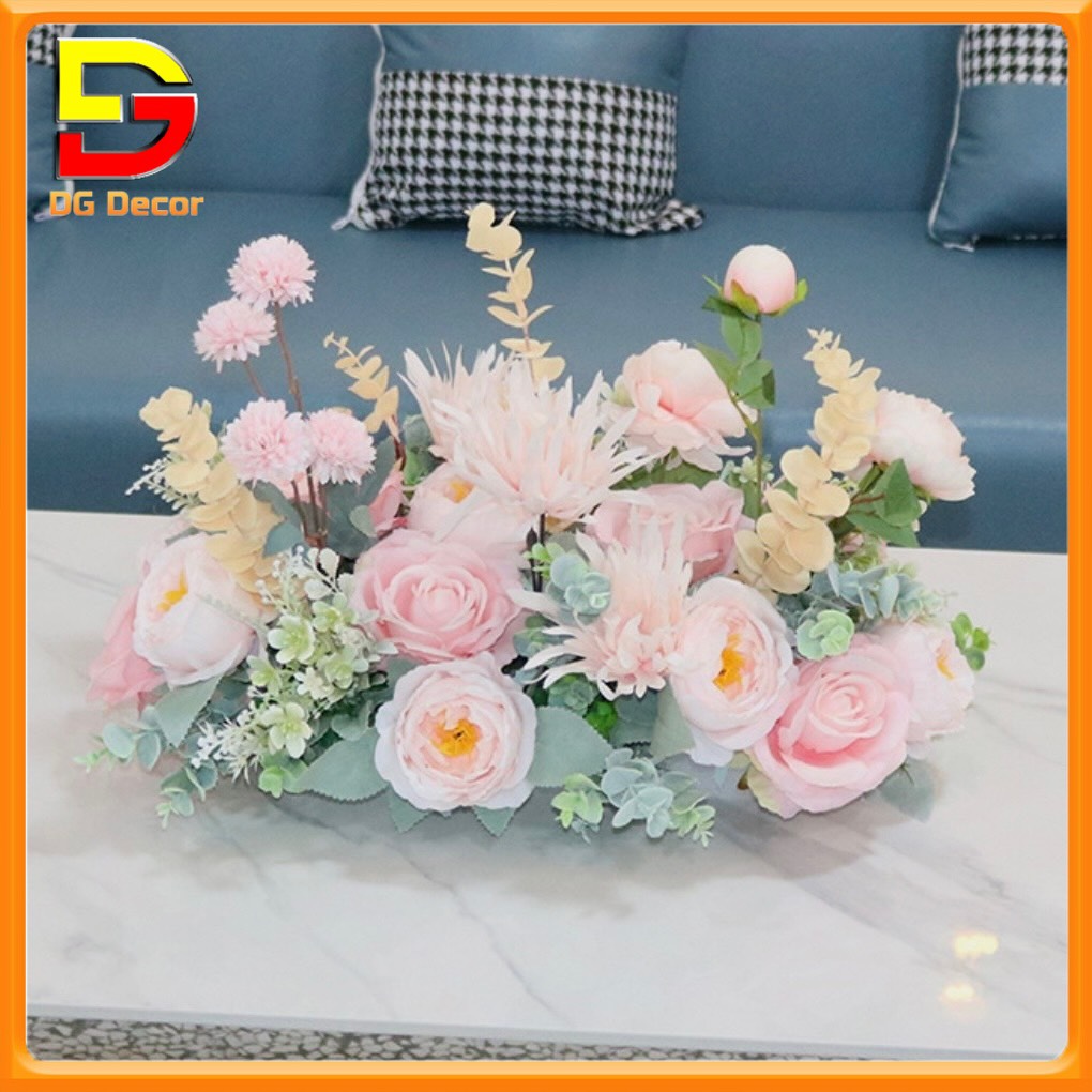 Lẵng Hoa Lụa Trang Trí Đám Cưới, Hội Nghị Hoa Giả Decor Sự Kiện, Nhà Hàng Sang Trọng DG-603
