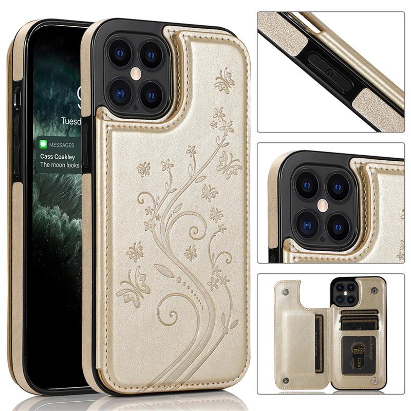 Ốp lưng da nhiều ngăn họa tiết con bướm phong cách cổ điển cho Samsung S21+ Plus Ultra A52 5G A72 5G