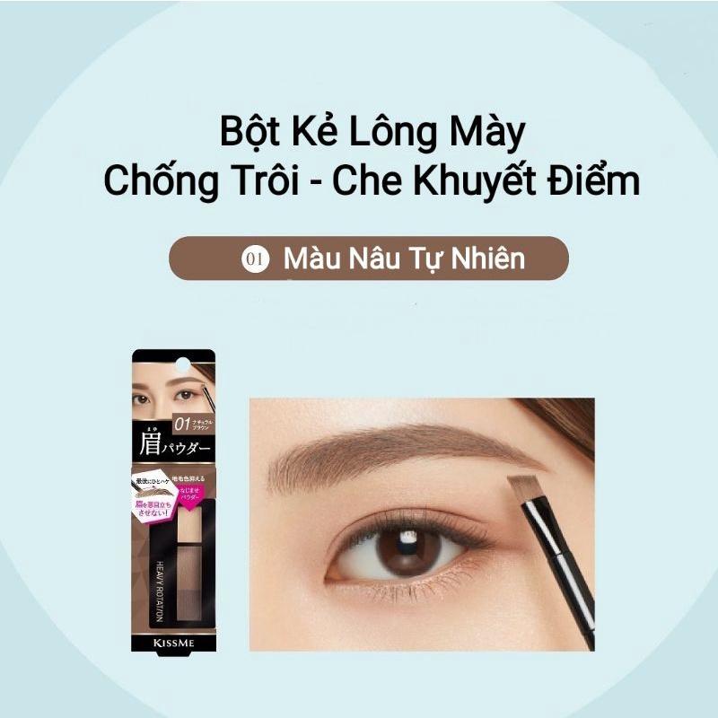 Bột Kẻ Lông Mày Chống Trôi Màu Tự Nhiên Kissme Heavy Rotation Natural Powder Eyebrow (2.3G)