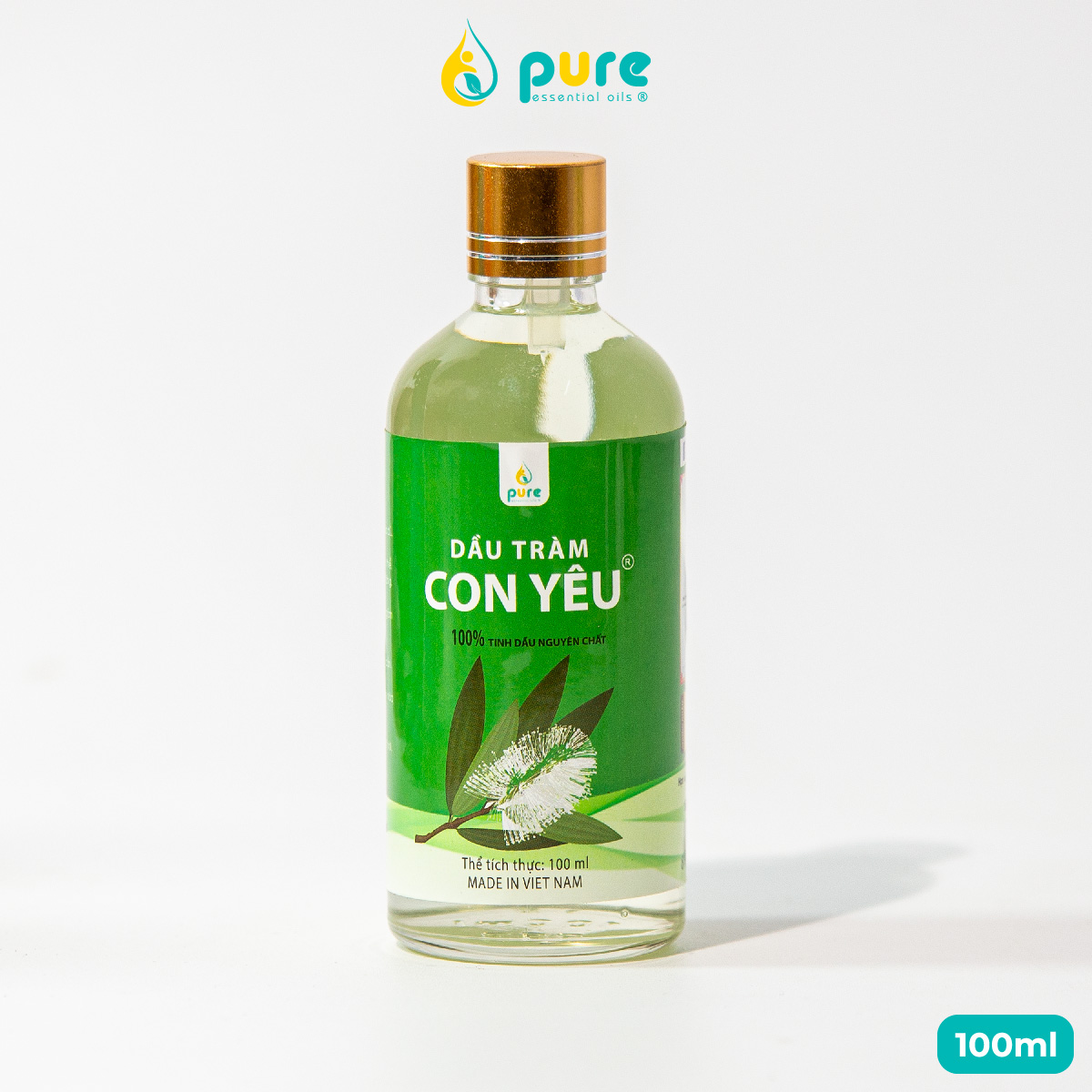 Dầu Tràm Con Yêu 100% tinh dầu thiên nhiên - Giúp làm ấm người, phòng cảm lạnh chai 100ml - Tinh dầu thiên nhiên, an toàn cho sức khỏe gia đình