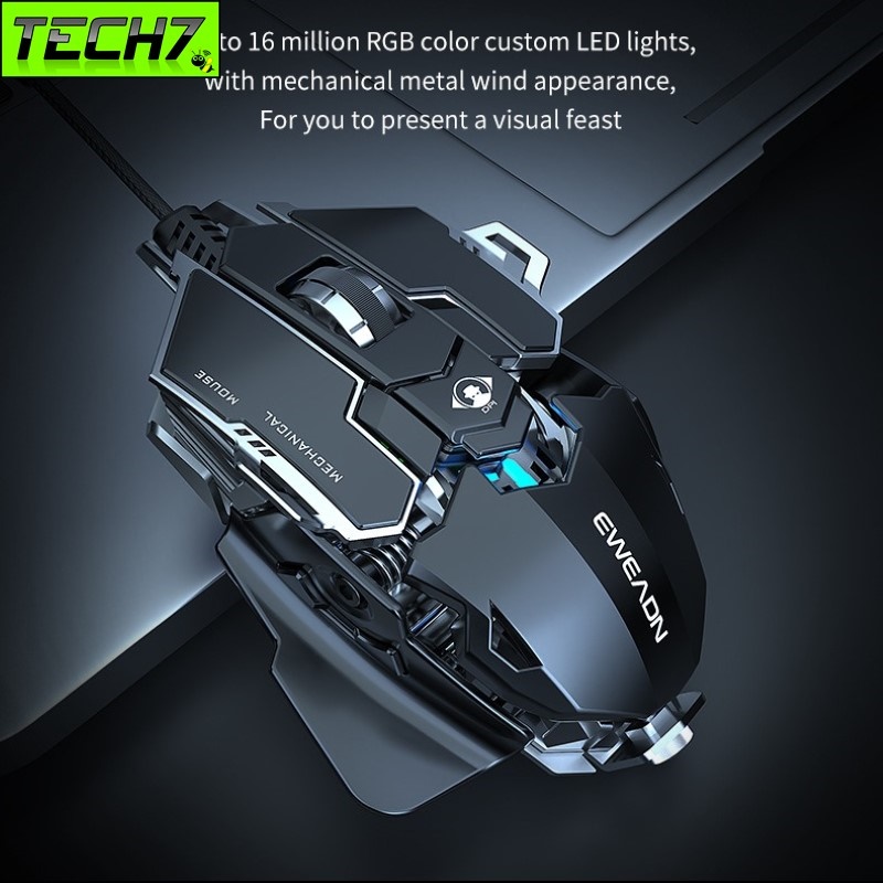 Hình ảnh Chuột cơ gaming led RGB 12800DPI MK500 mechanical Gaming mouse E-Sport cho máy tính laptop hàng nhập khẩu