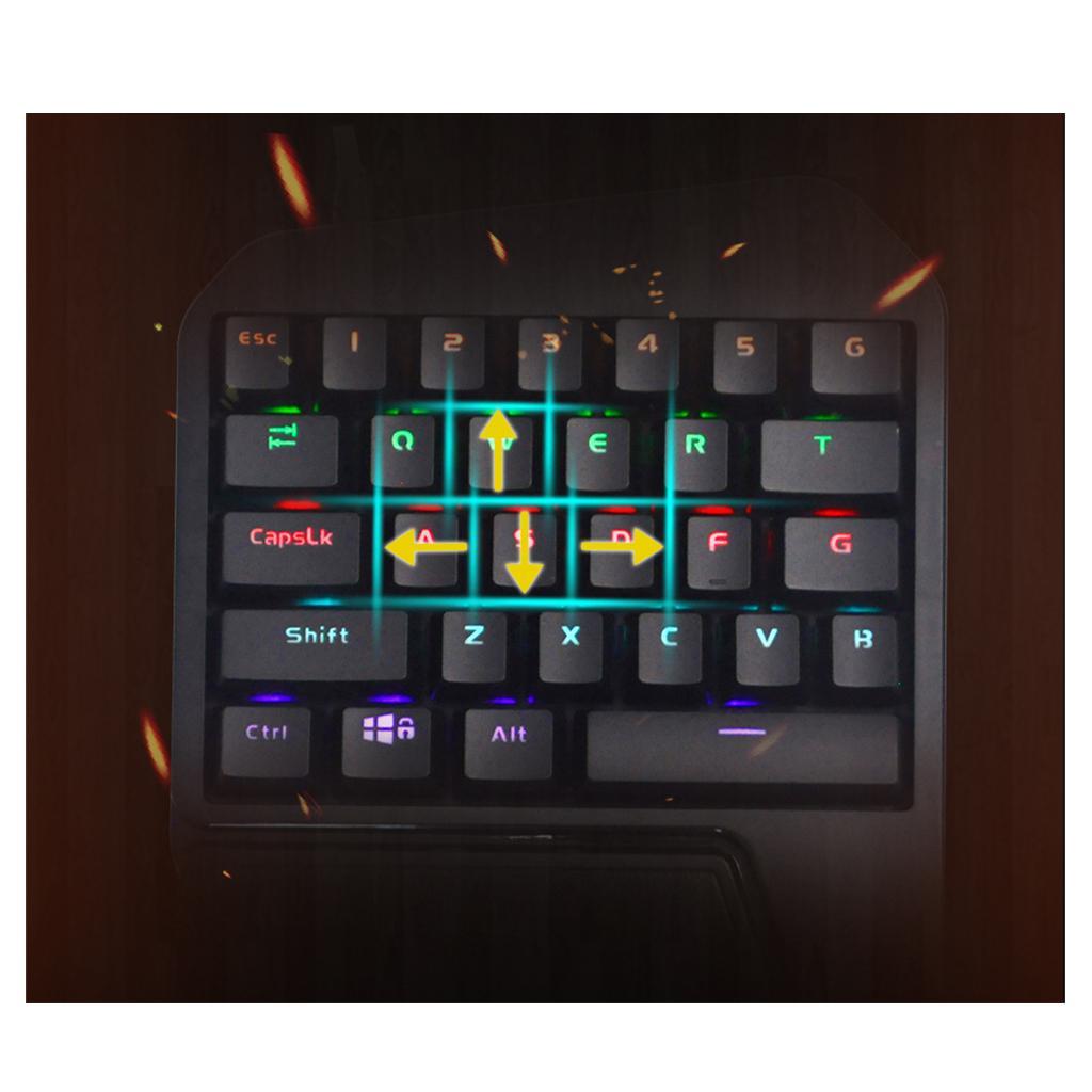 RGB Backlight Gaming Keyboard 29 Keys Left Hand Mechanical Keyboard
