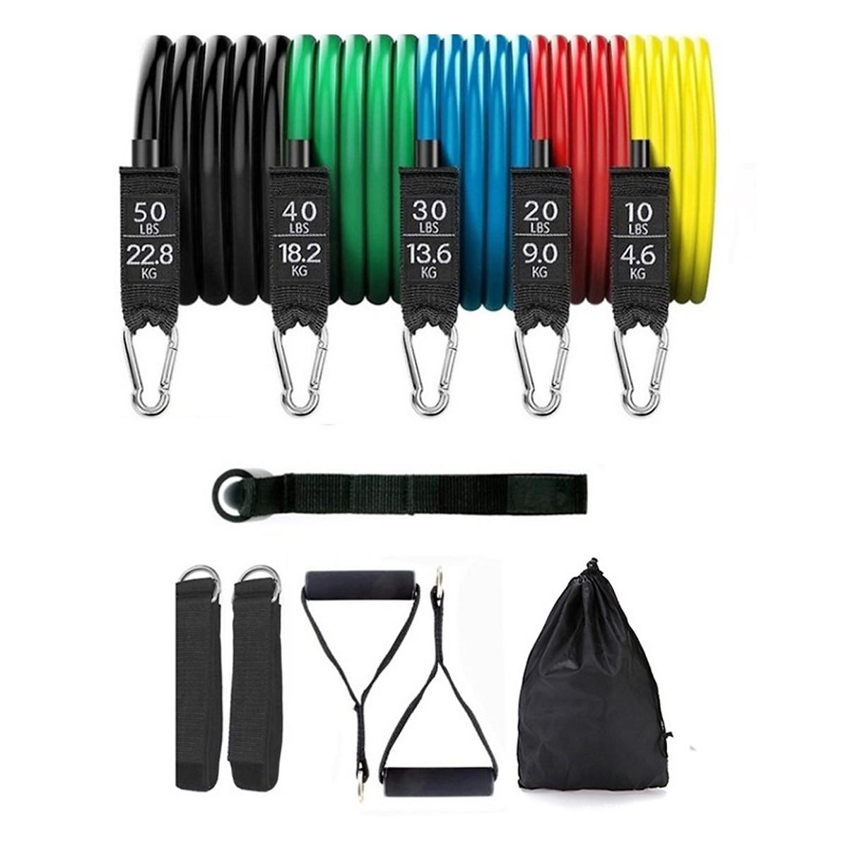 Bộ 5 Dây Đa Năng Ngũ Sắc Đàn Hồi Kháng Lực Tập Gym,Fitness,Yoga,Rèn Luyện Sức Khoẻ Cho Nam Nữ-Chất Lượng Hàng Loại 1