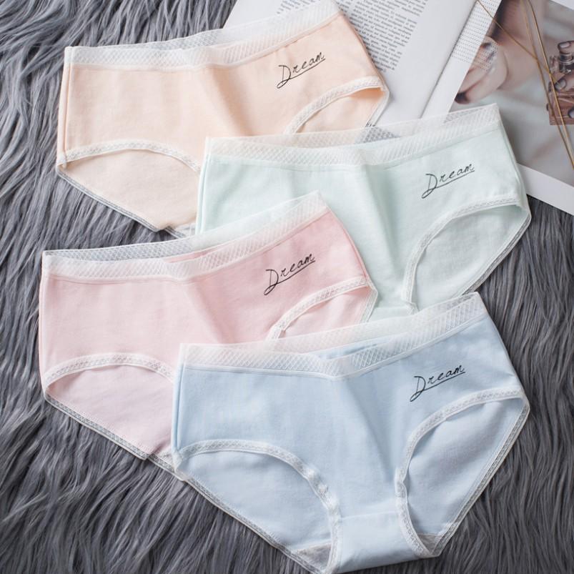 Quần lót cotton màu trơn thời trang cho nữ