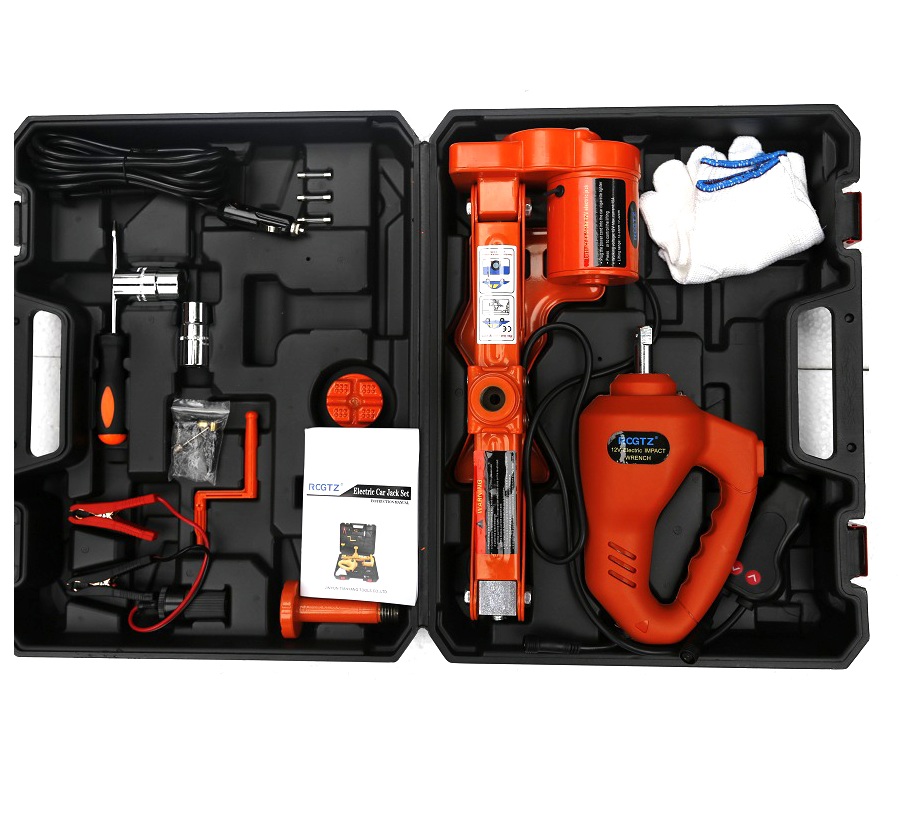 ROGTZ Bộ Kích Lốp Nâng Gầm Xe Hơi Bằng Điện + Súng Tháo Đai Ốc - Hàng Nhập Khẩu
