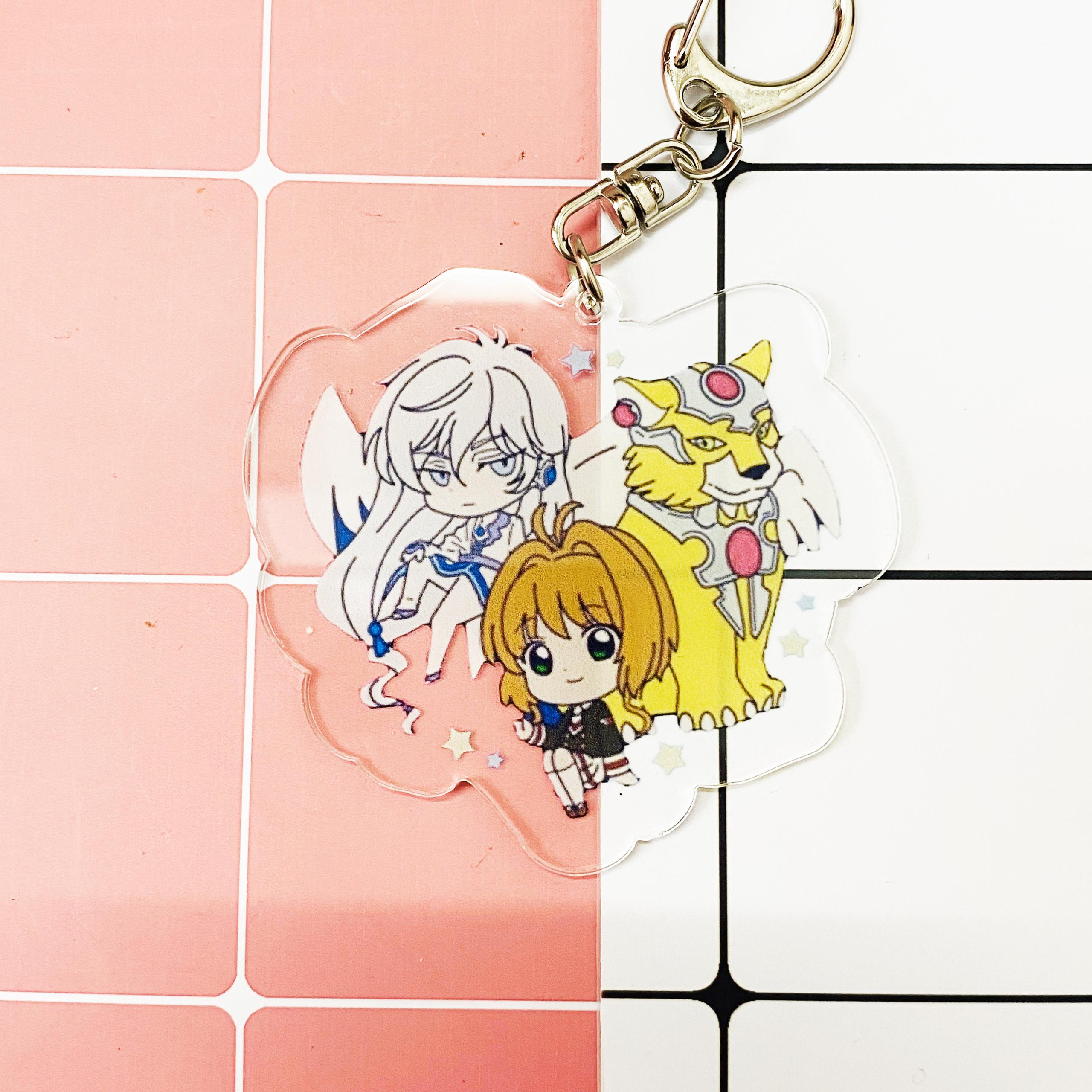 ( Mica trong acrylic ) Móc khóa Cardcaptor Sakura Thủ lĩnh thẻ bài ver couple cute chibi anime